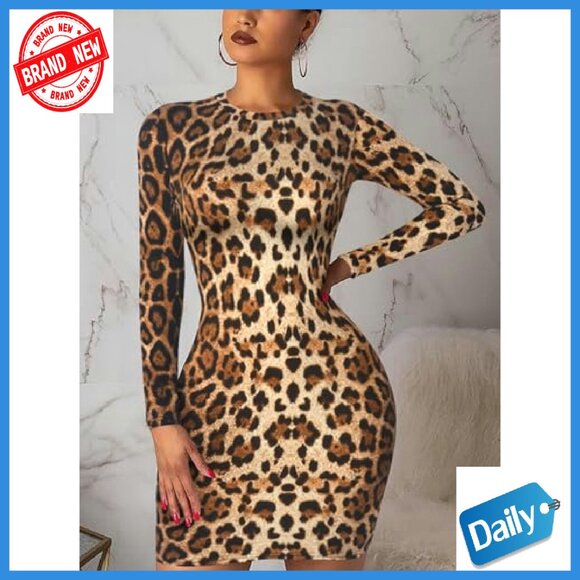 Long Sleeve Bodycon Mini Dress Polyester Spandex Slim Fit Party - Picture 5 of 7